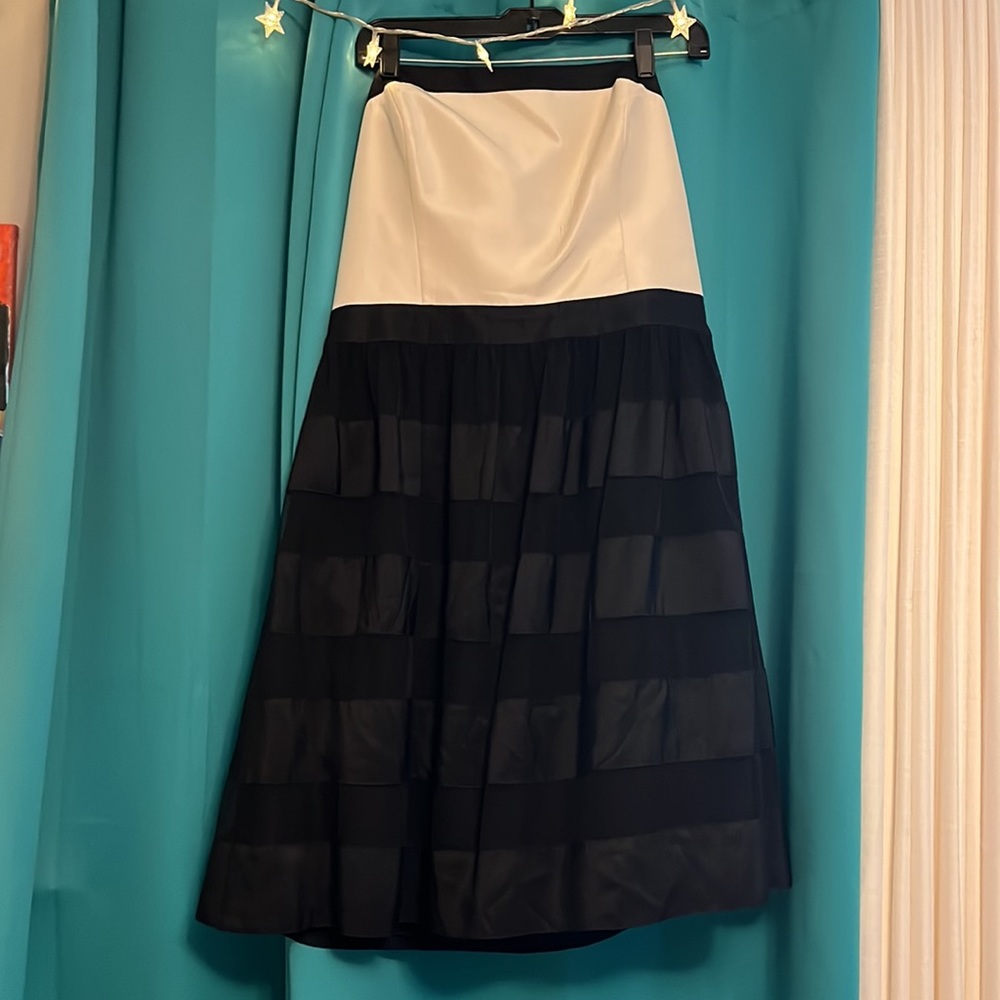 WHBM strapless B&W formal dress size 14